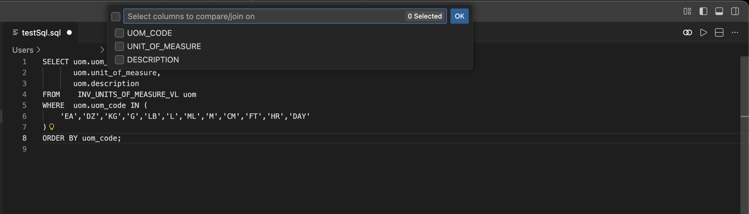 Compare Environments feature